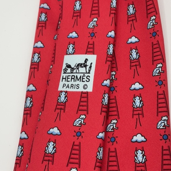Hermès Paris Silk Frog & Ladder silk tie - Picture 4 of 5